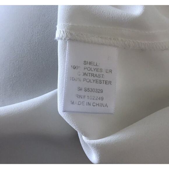 41 HAWTHORN Womens Size Small White Blue 3/4 Sleeve Keyhole Neck Blouse Shirt - Picture 6 of 7